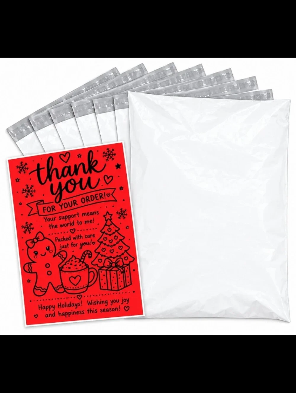 (25) 10x13 POLYS + (25) 4x6 CUSTOM THANK YOU LABELS